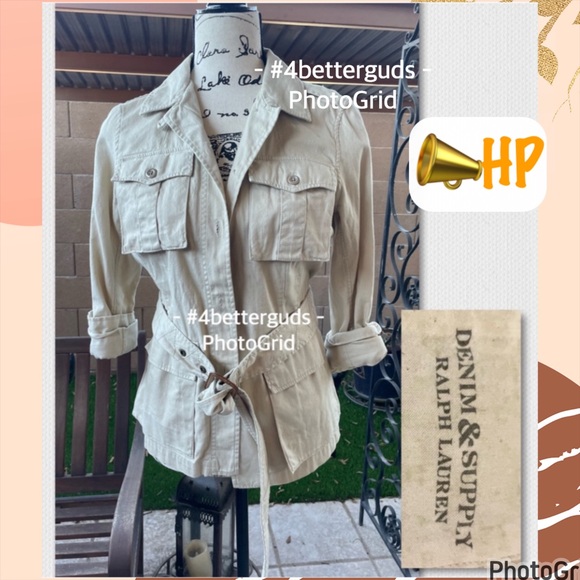 Ralph Lauren Jackets & Blazers - Denim & Supply R Lauren Safari Style Cotton Neutral Short Trench Jacket S/P S P